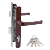 БУЛАТ ЗВ4-1.25.01.8017 коричневый МЦ МАХ 80мм перф.ключ/ключ. Замок для КАЛИТКИ врезной с ручкой