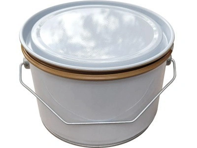 Банка металл 2,5л d180мм без ребра, с внутр. покрытием, с прижимной белой крышкой Master, код: 37070