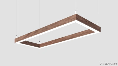 WOOD RETTANGOLO 6000K 84W Американский орех, корпус 