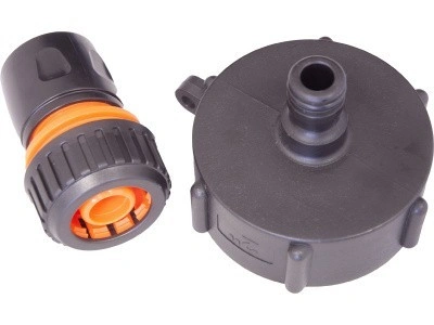 Переходник п/э для еврокуба под садовый шланг 2" x 3/4" быстросъёмный, код: 38091