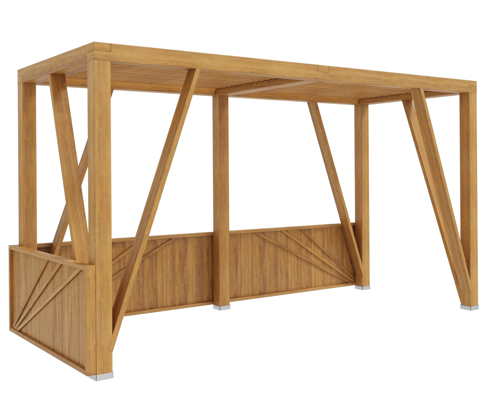 Навес теневой тип 5 Стандарт (со стенкой)