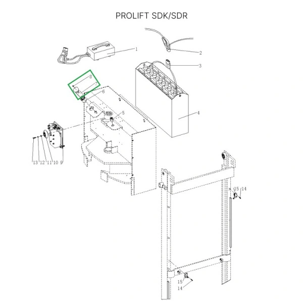 Аварийный выключатель для штабелеров SDR/SDK и SPN, для тележек SK20