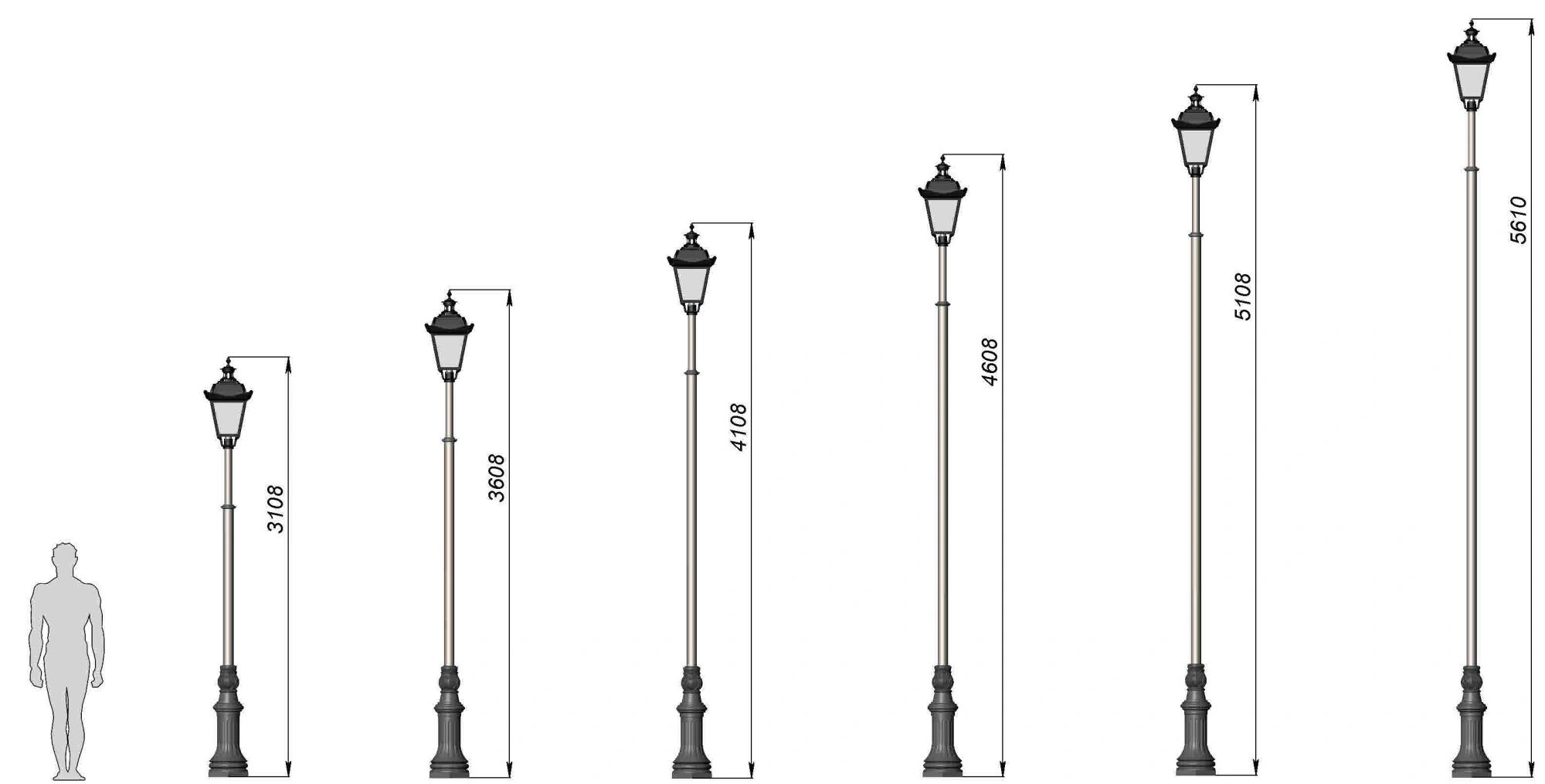 Фонарь уличный «Адмирал - 1» со светильником 4,608 м