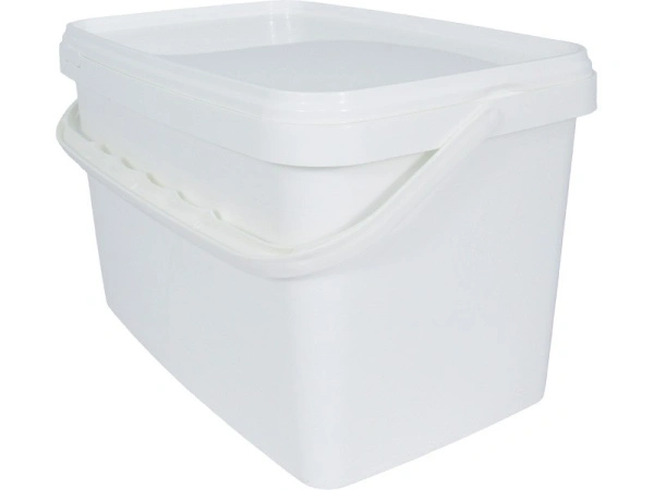 Ведро п/п 2л. прямоугольное, с белой крышкой, с ручкой пластик, код: 38765