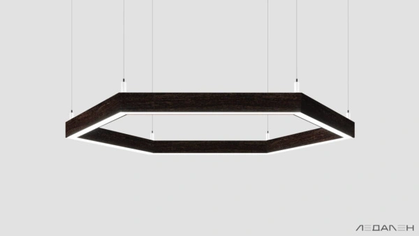 Шестиугольный светильник WOOD HEXAGON 6000K 80W, корпус Венге