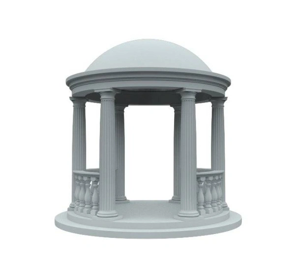 Ротонда тип 2, 6 колонн, диаметр 3450 мм Высота: 3410 мм, прямая, без купола, с тумбой