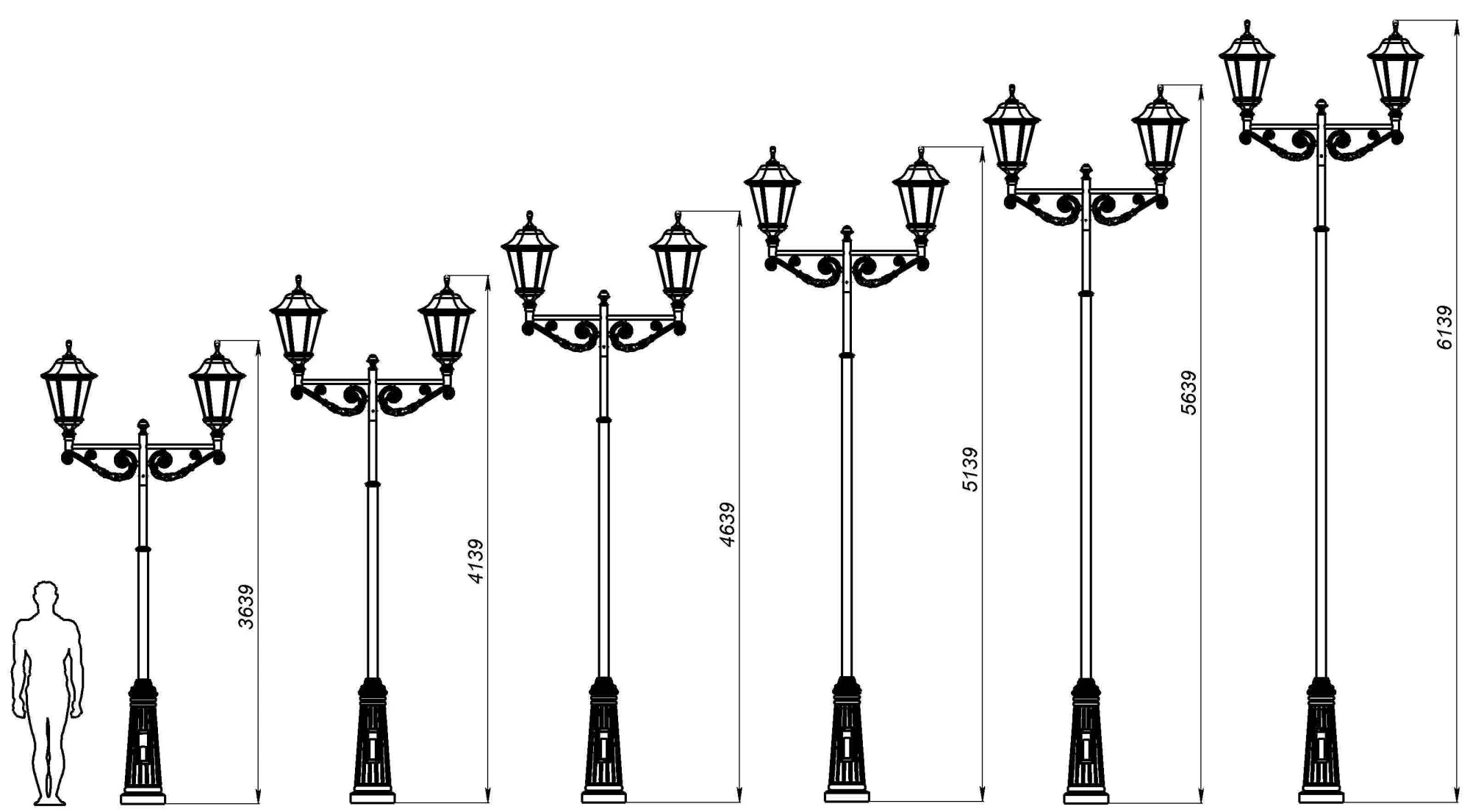 Фонарный столб Л-06-2 со светильниками 3,639 м